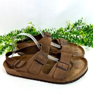 Birkenstock Milano Slingback Double Strap Leather Men’s Sandals Size 12